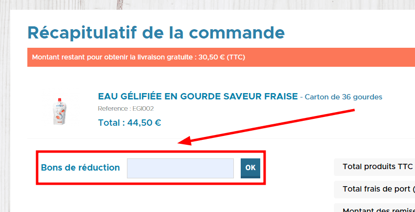 Comment utiliser un code promo sur Nutrisens