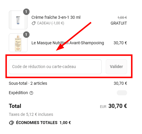 Comment activer un code promo sur Nuxe