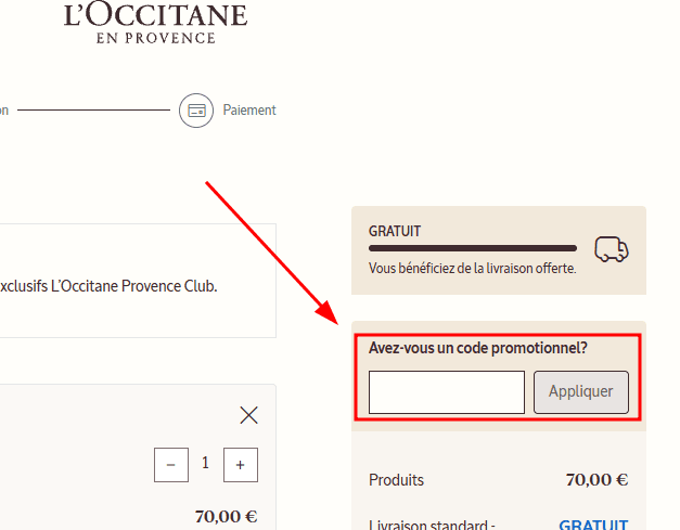 Comment utiliser un code promo sur L'Occitane
