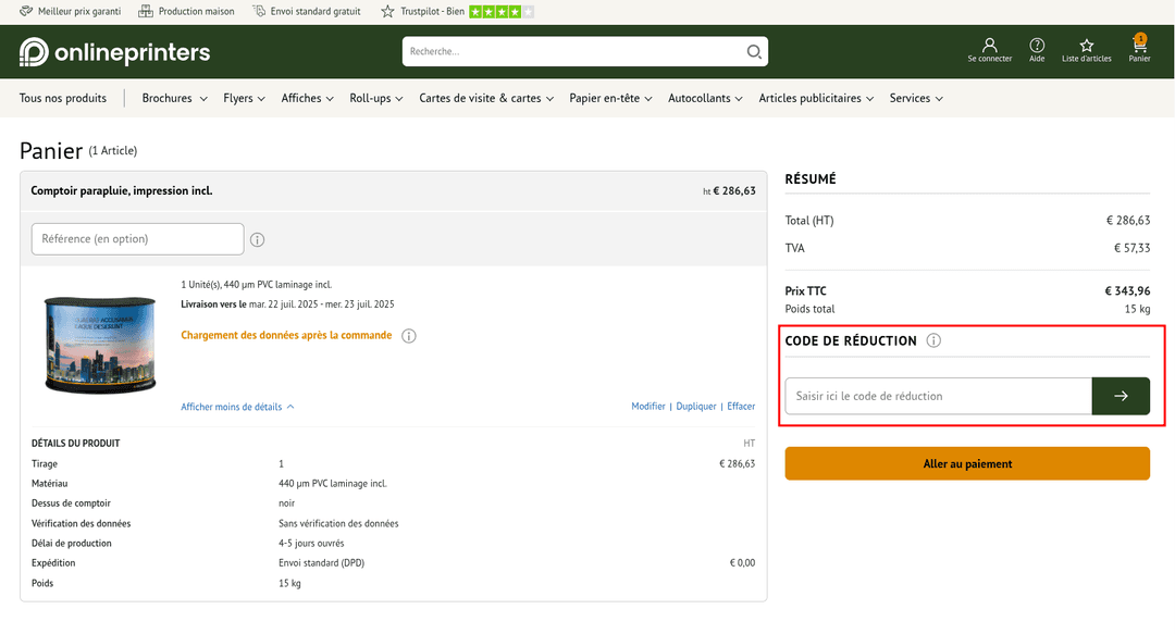 Comment utiliser un code promo sur Onlineprinters