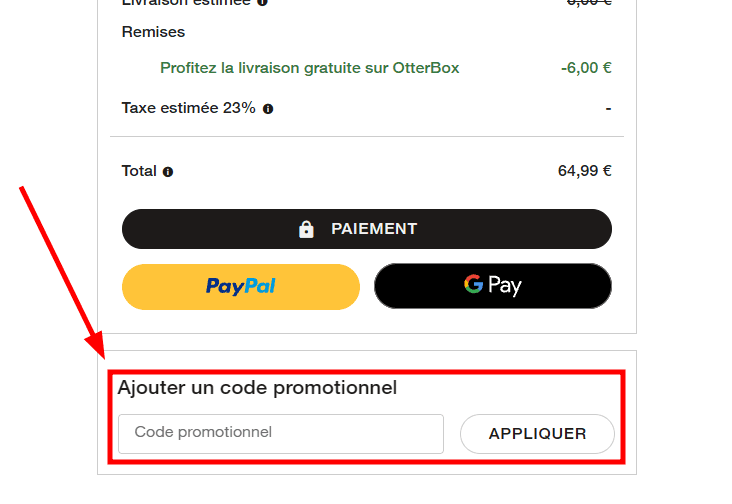 Comment utiliser un code promo sur Otterbox
