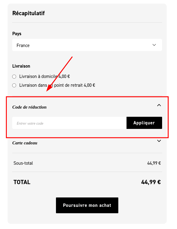 Comment activer un code promo sur Oxbow
