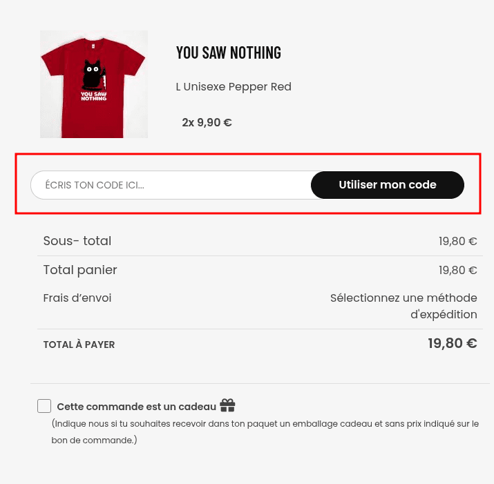 Comment appliquer un code promo sur Pampling