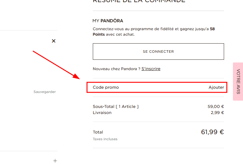 Comment appliquer un code promo sur Pandora