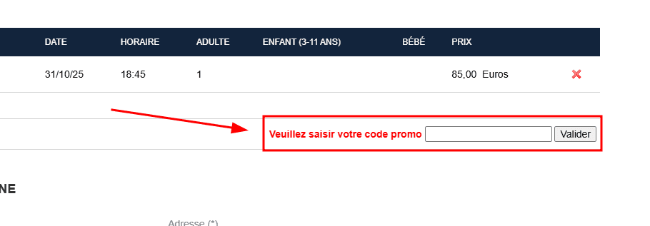 Comment appliquer un code promo sur Paris Seine