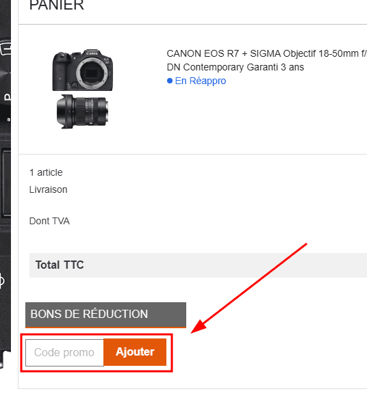 Comment appliquer un code promo sur Photo Univers