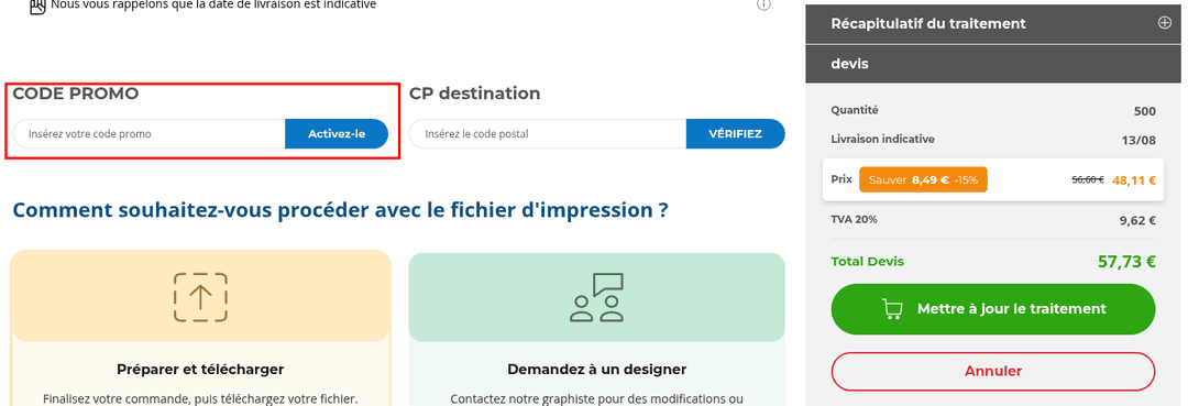 Comment activer un code promo sur Pixartprinting