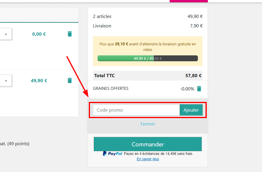 Comment appliquer un code promo sur Prêt à Jardiner
