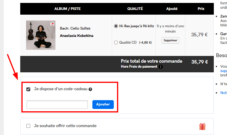 Comment appliquer un code promo sur Qobuz