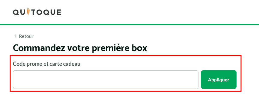 Comment appliquer un code promo sur Quitoque