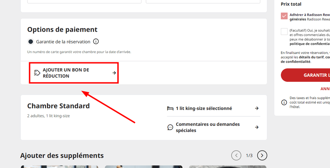 Comment appliquer un code promo sur Radisson Hotels
