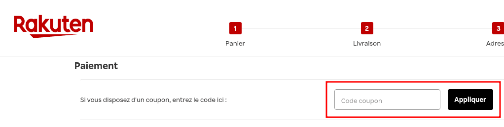 Comment activer un code promo sur Rakuten