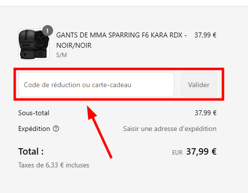 Comment appliquer un code promo sur RDX Sports