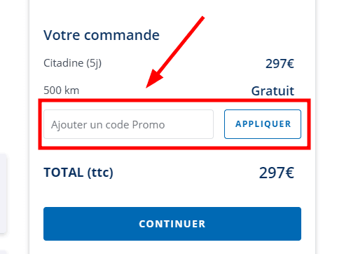 Comment utiliser un code promo sur Rent a car