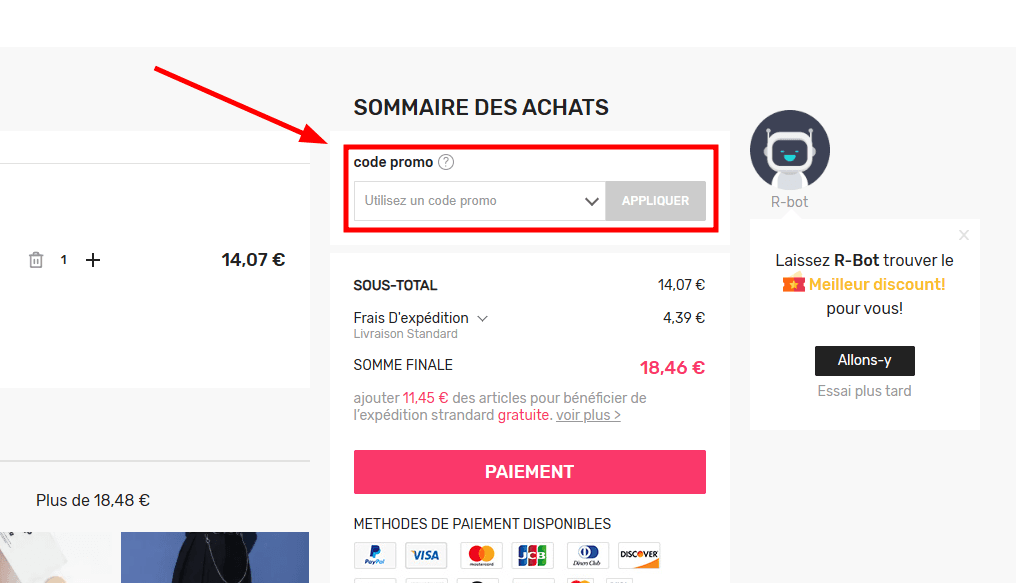 Comment activer un code promo sur Rosegal