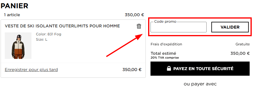 Comment activer un code promo sur Rossignol