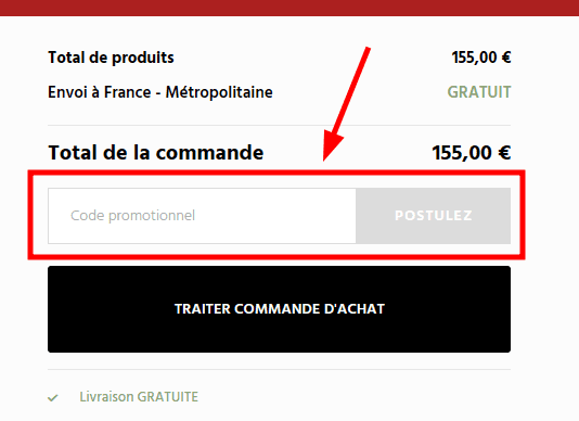 Comment activer un code promo sur Sabina Store