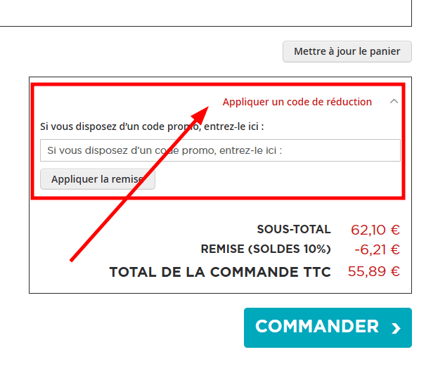 Comment utiliser un code promo sur SBA France