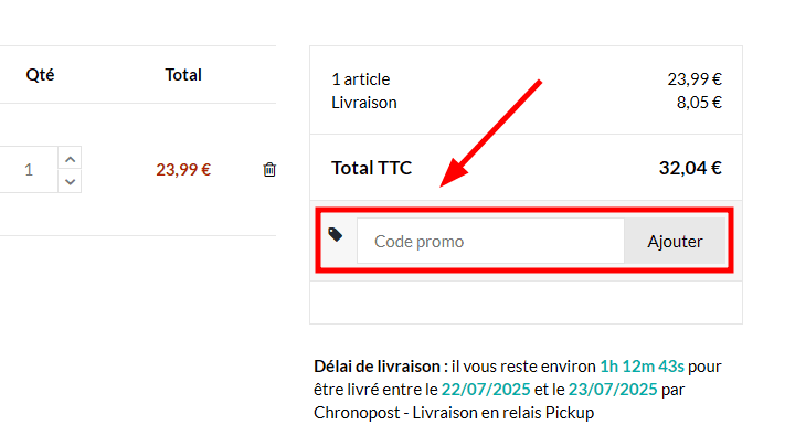 Comment utiliser un code promo sur Sens original