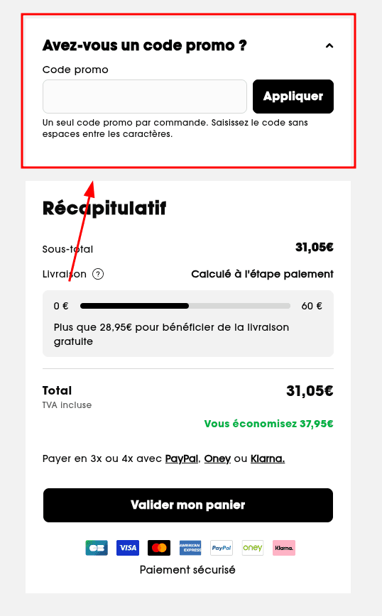 Comment activer un code promo sur Sephora