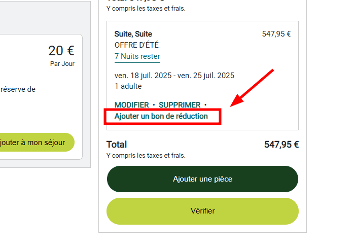 Comment appliquer un code promo sur Sercotel