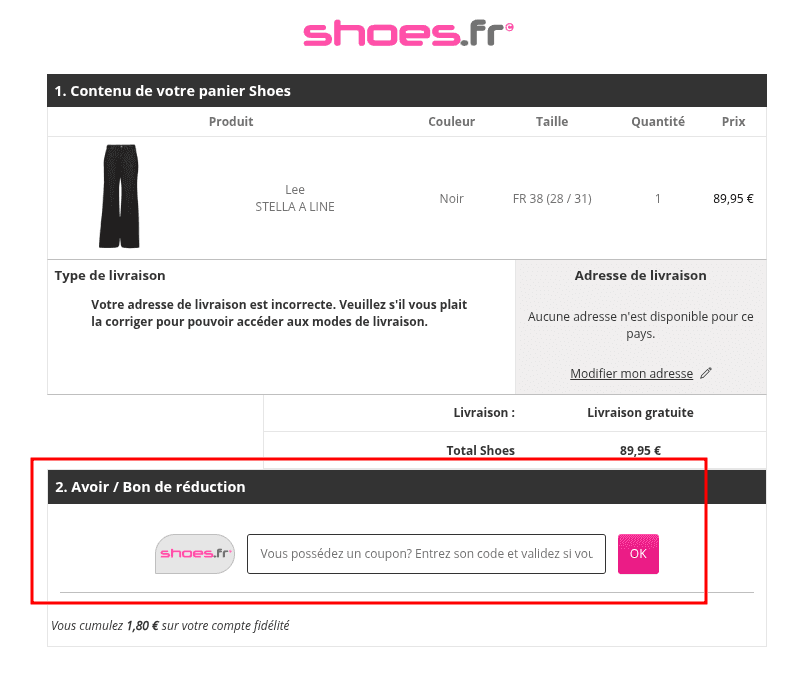 Comment appliquer un code promo sur Shoes.fr