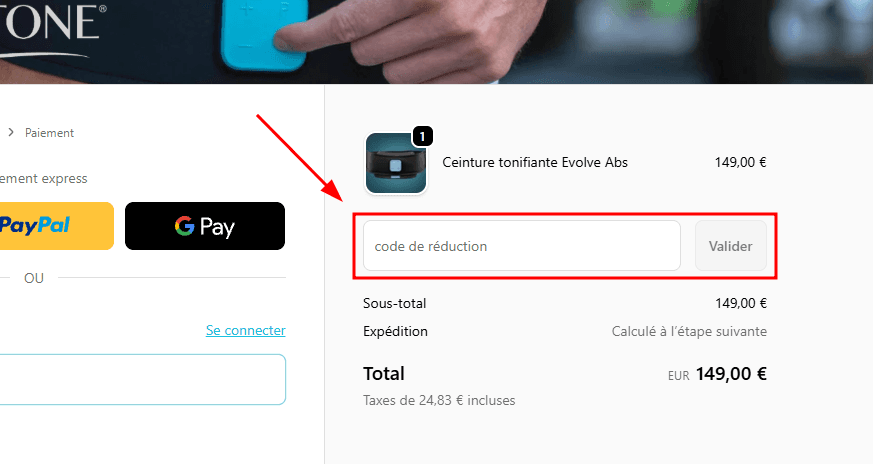 Comment activer un code promo sur Slendertone