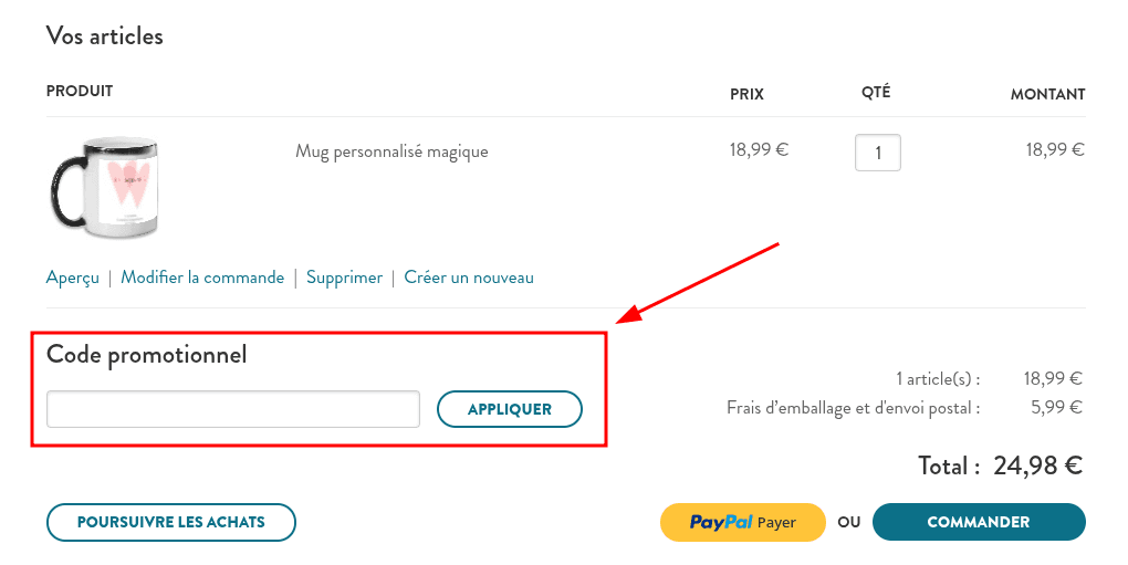 Comment appliquer un code promo sur Snapfish
