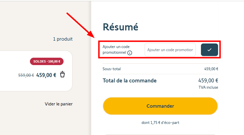 Comment utiliser un code promo sur Boutique Somfy