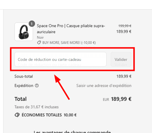 Comment utiliser un code promo sur Soundcore