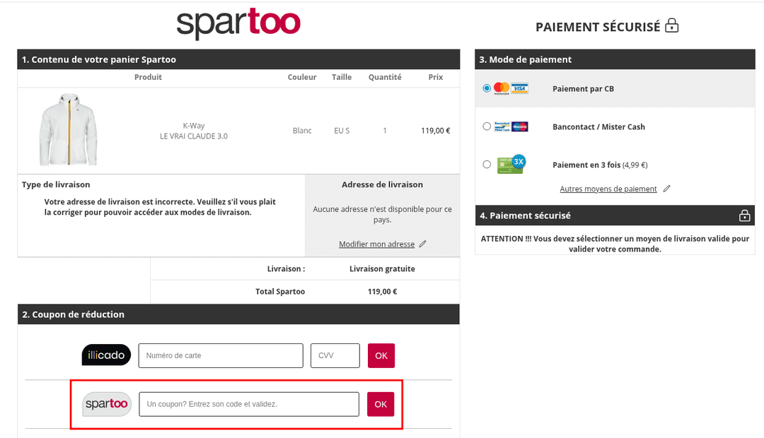 Comment appliquer un code promo sur Spartoo