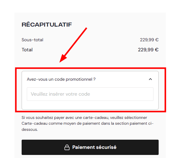 Comment activer un code promo sur Sportsshoes