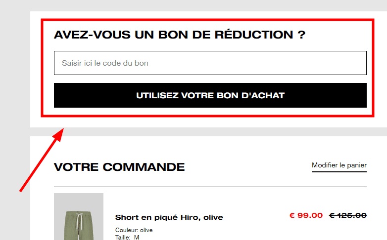 Comment appliquer un code promo sur Strellson