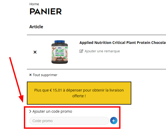 Comment appliquer un code promo sur Supspace