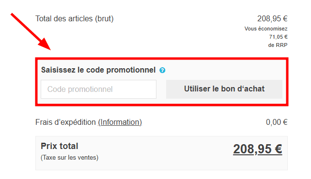 Comment appliquer un code promo sur Tennis-point
