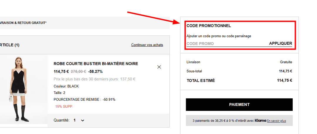 Comment utiliser un code promo sur The Kooples