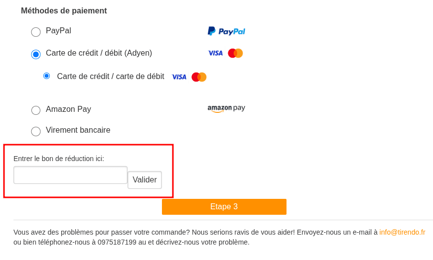 Comment activer un code promo sur Tirendo