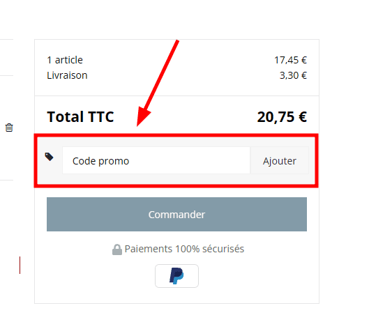 Comment appliquer un code promo sur Tissus de rêve