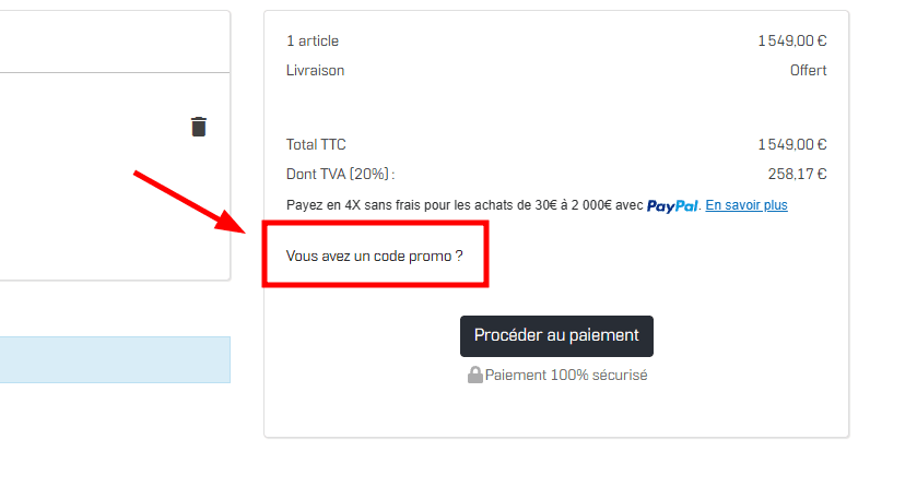 Comment utiliser un code promo sur Topbiz