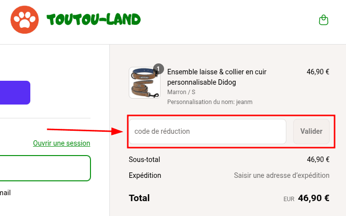Comment utiliser un code promo sur TouTouLand