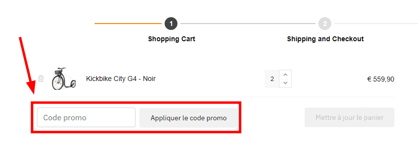 Comment activer un code promo sur Trotineo