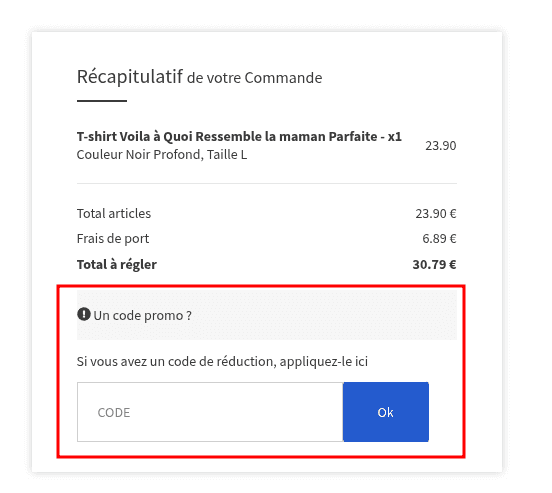 Comment appliquer un code promo sur Tshirteo