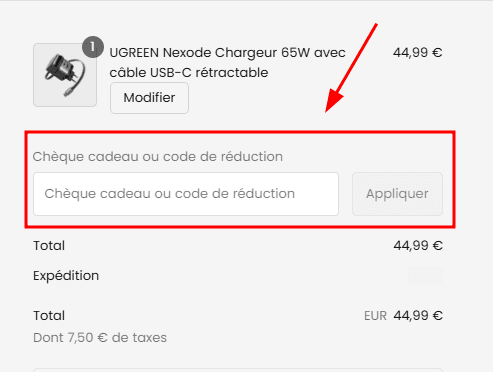Comment activer un code promo sur UGREEN