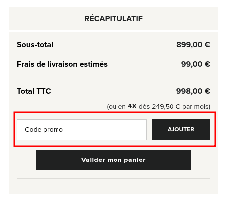Comment activer un code promo sur Usinestreet