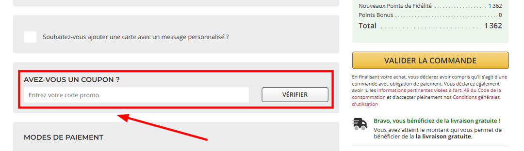 Comment activer un code promo sur Vino