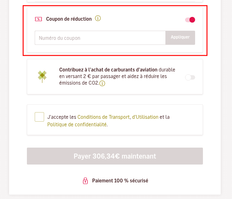 Comment appliquer un code promo sur Volotea