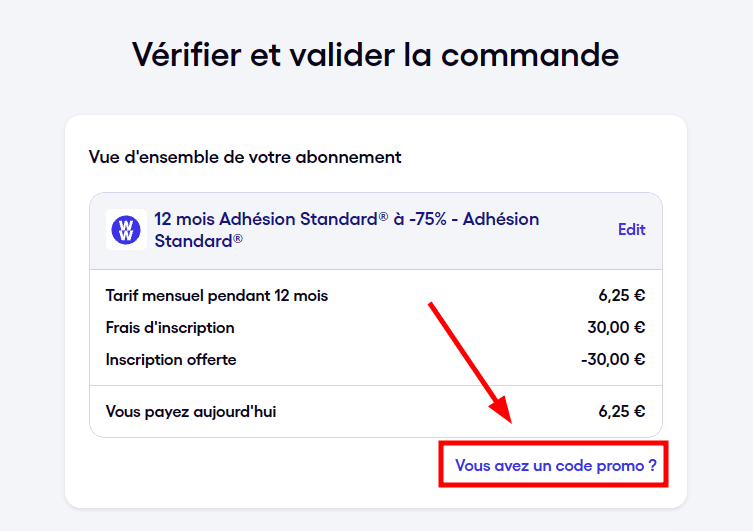 Comment activer un code promo sur Weight Watchers
