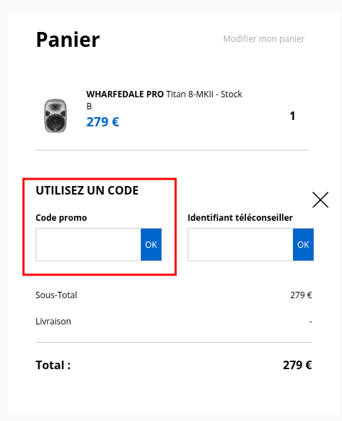 Comment activer un code promo sur Woodbrass
