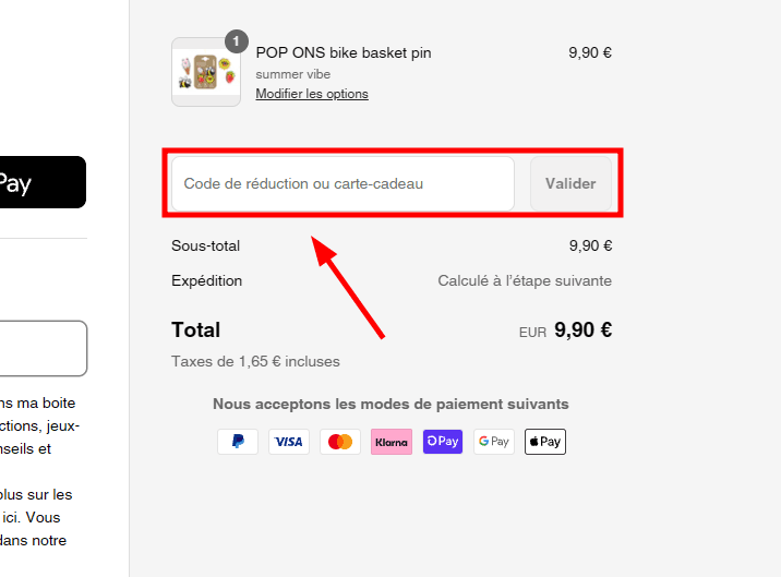 Comment utiliser un code promo sur Woom