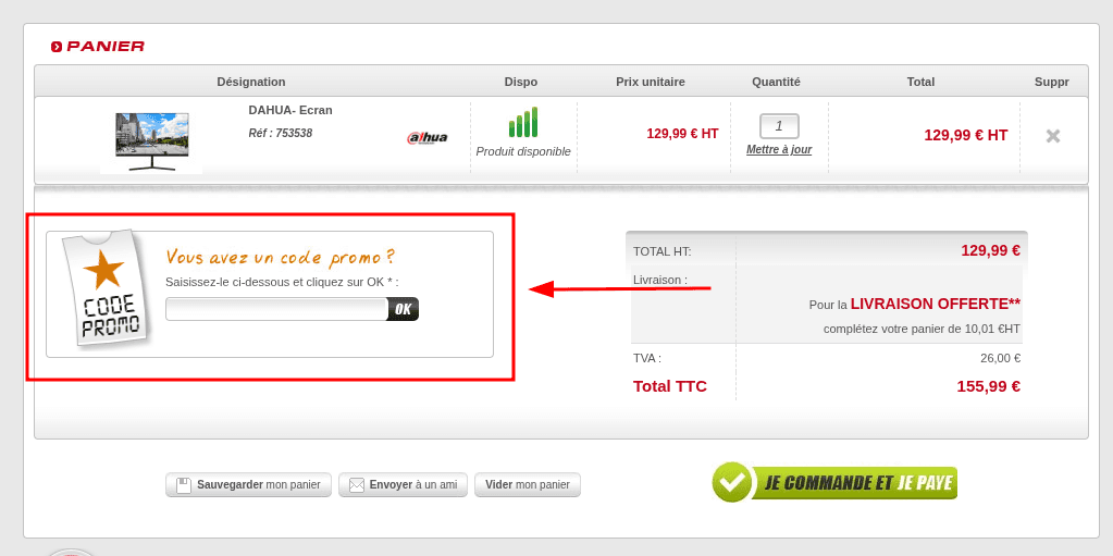 Comment activer un code promo sur Abix